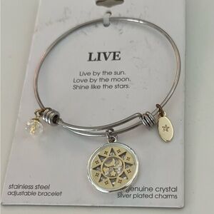 Unwritten Women’s Live by the Sun Adjustable Bracelet Bangle